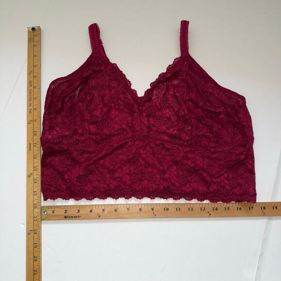 Torrid Lace Bralette Plus Size 3 3X Burgundy Wine Red Longline Wireless Lingerie - Picture 8 of 9